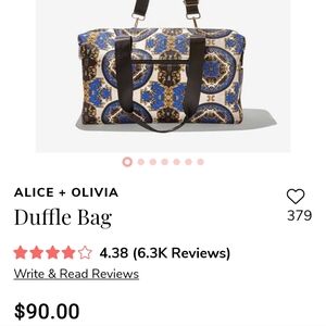 New in Bag Alice + Olivia Duffel Bag